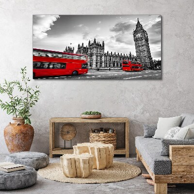 Red bus in London Canvas print