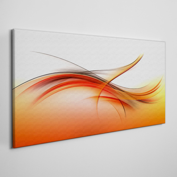 Dynamic waves in shades of orange Canvas print