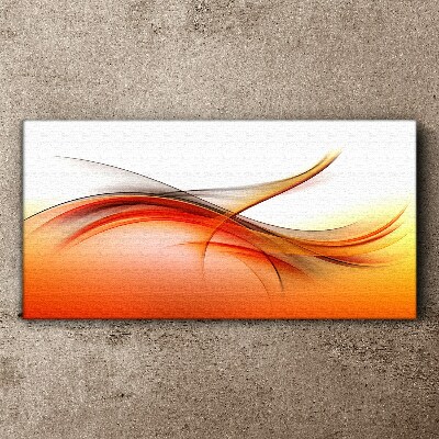 Dynamic waves in shades of orange Canvas print