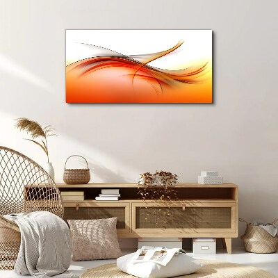 Dynamic waves in shades of orange Canvas print