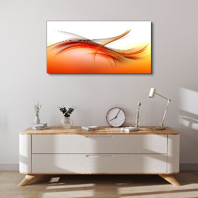 Dynamic waves in shades of orange Canvas print