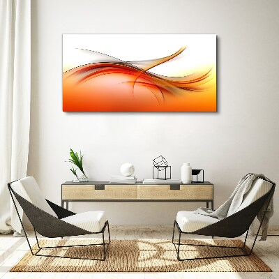 Dynamic waves in shades of orange Canvas print
