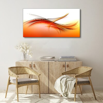 Dynamic waves in shades of orange Canvas print