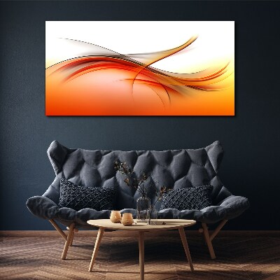 Dynamic waves in shades of orange Canvas print