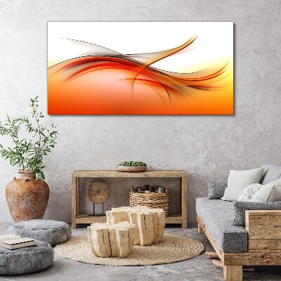 Dynamic waves in shades of orange Canvas print