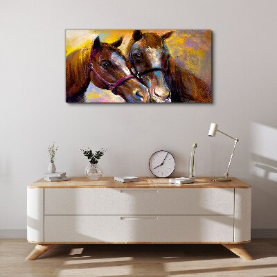 Close-up of two horses Canvas print