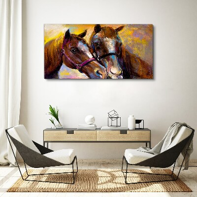 Close-up of two horses Canvas print
