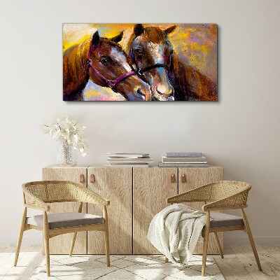 Close-up of two horses Canvas print