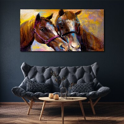 Close-up of two horses Canvas print