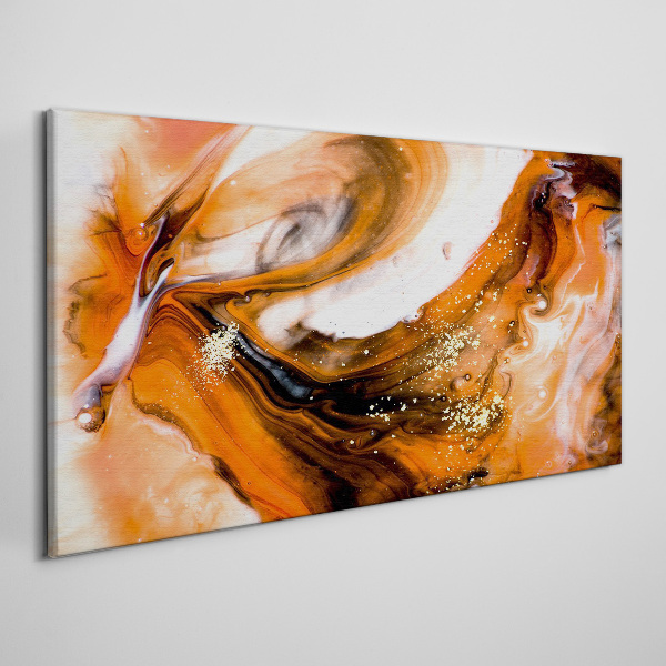 Golden swirls in orange tones Canvas print