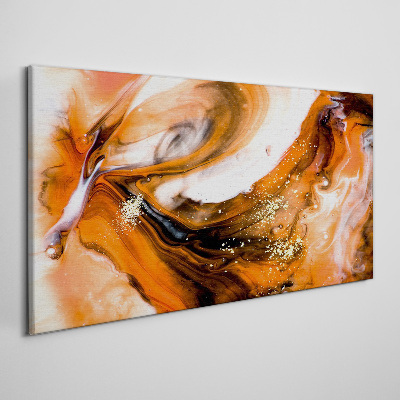 Golden swirls in orange tones Canvas print