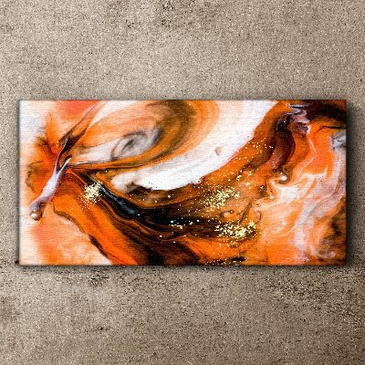 Golden swirls in orange tones Canvas print