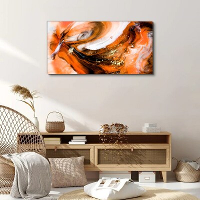 Golden swirls in orange tones Canvas print