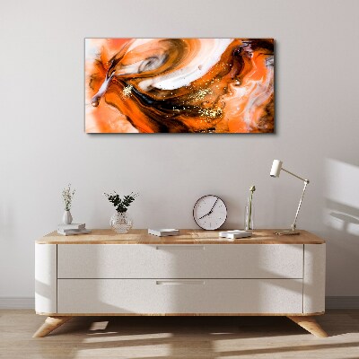Golden swirls in orange tones Canvas print