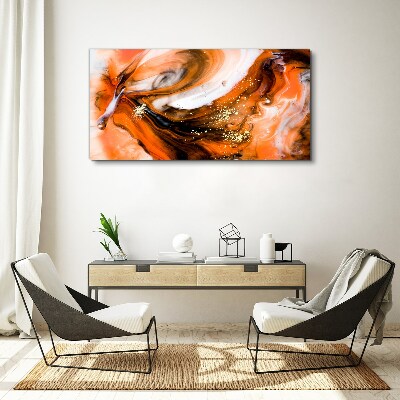 Golden swirls in orange tones Canvas print