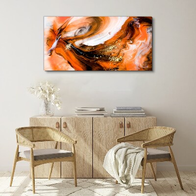 Golden swirls in orange tones Canvas print