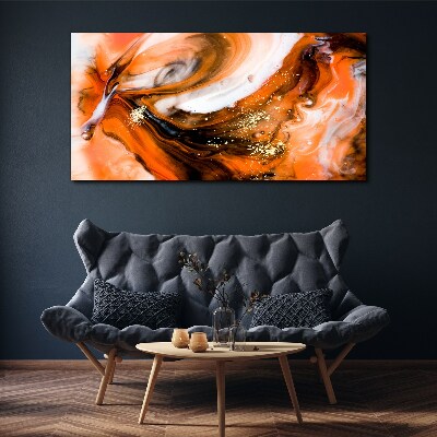 Golden swirls in orange tones Canvas print