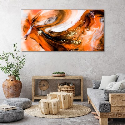 Golden swirls in orange tones Canvas print
