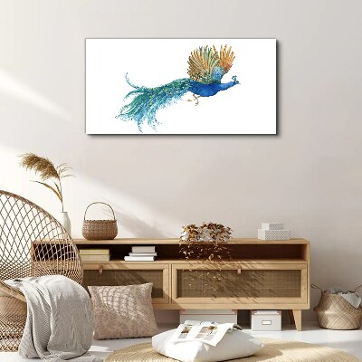 Colorful peacock in motion Canvas print