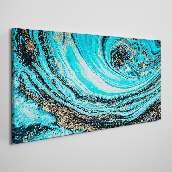 Ocean swirls in blue and gold Canvas print