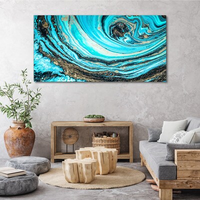 Ocean swirls in blue and gold Canvas print