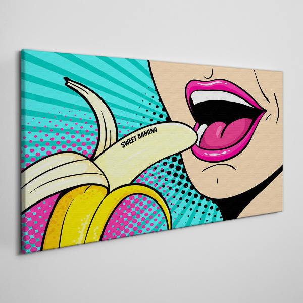 Sweet banana in pop art style Canvas print