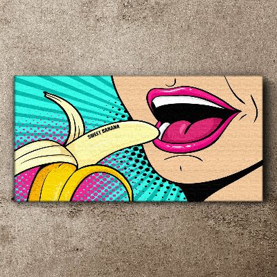 Sweet banana in pop art style Canvas print