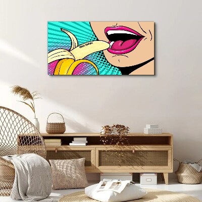 Sweet banana in pop art style Canvas print