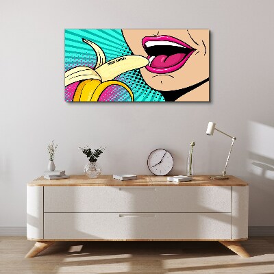 Sweet banana in pop art style Canvas print