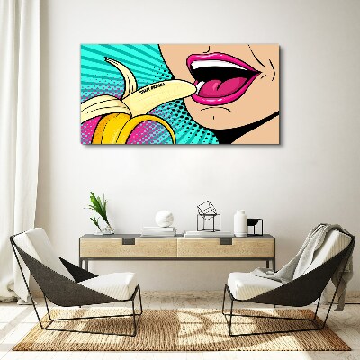 Sweet banana in pop art style Canvas print