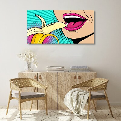 Sweet banana in pop art style Canvas print