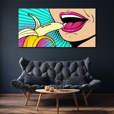 Sweet banana in pop art style Canvas print