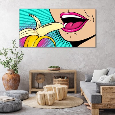 Sweet banana in pop art style Canvas print
