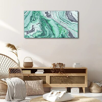 Green waves of abstraction Canvas print