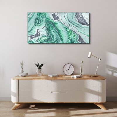 Green waves of abstraction Canvas print
