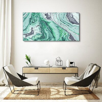 Green waves of abstraction Canvas print