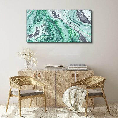 Green waves of abstraction Canvas print