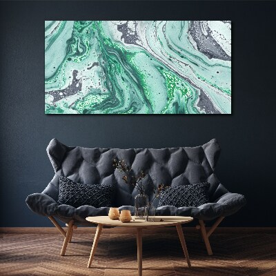 Green waves of abstraction Canvas print