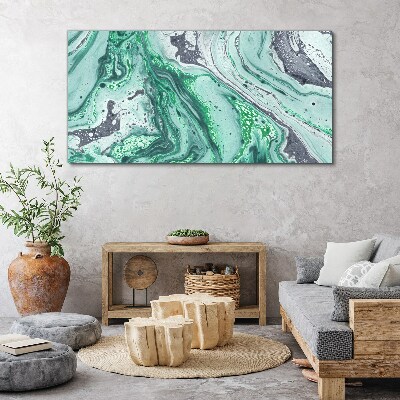 Green waves of abstraction Canvas print