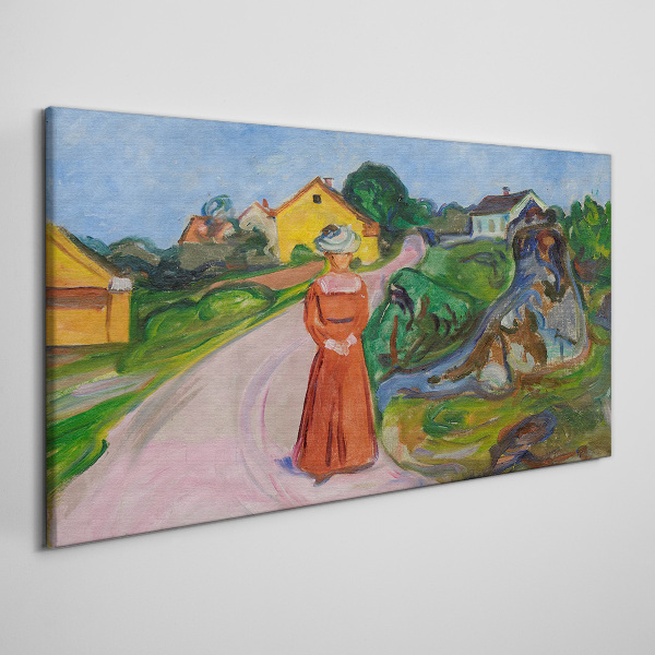 Woman in Red Dress by Munch Canvas Wall art