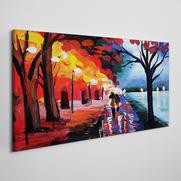 A romantic walk in a colorful park Canvas print