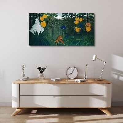 Nature flowers lion Canvas print