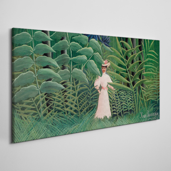 Woman in the green forest Canvas print