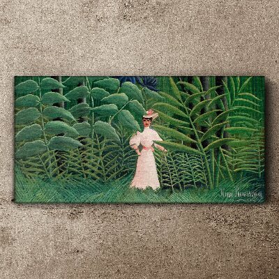Woman in the green forest Canvas print