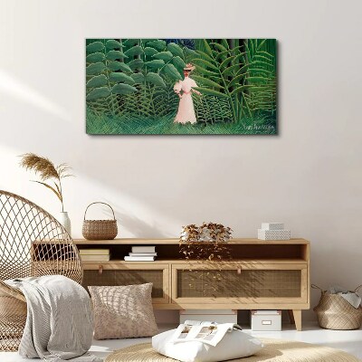 Woman in the green forest Canvas print