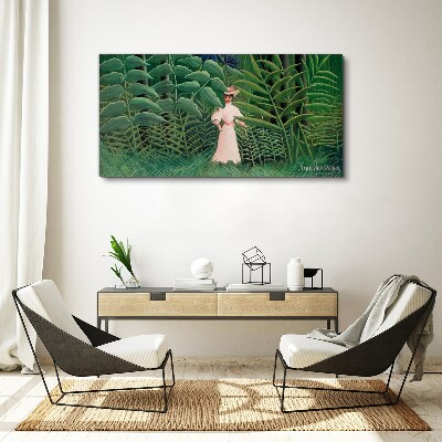 Woman in the green forest Canvas print