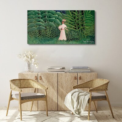 Woman in the green forest Canvas print
