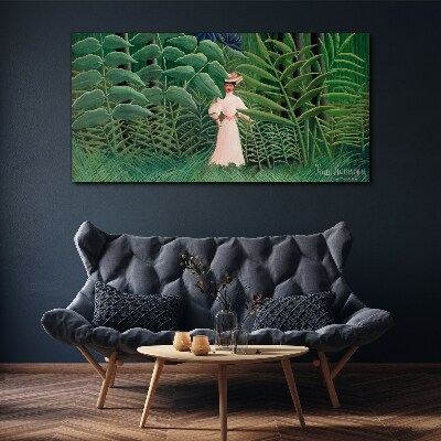 Woman in the green forest Canvas print