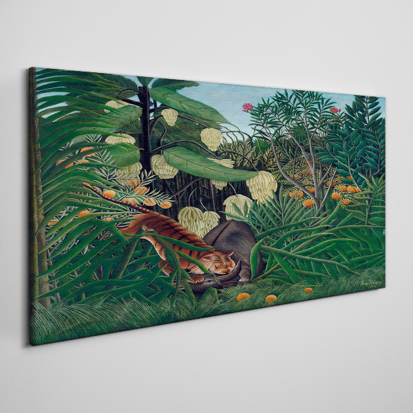 Tiger jungle fruit trees Canvas print