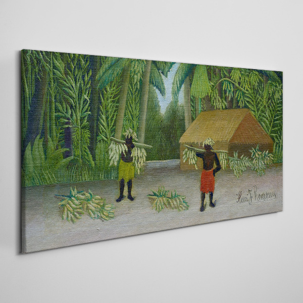 Banana harvest in a tropical landscape Canvas print